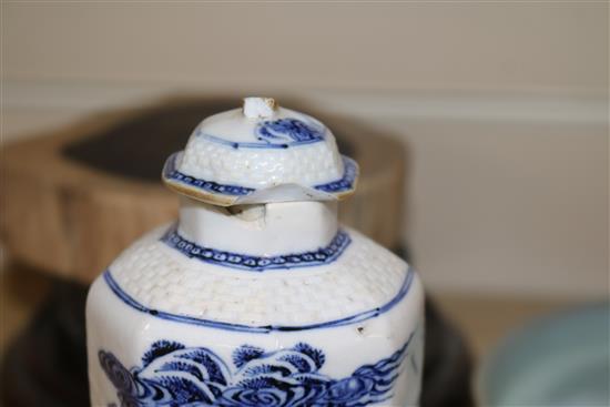 A group of Chinese porcelain and wood stands (10)